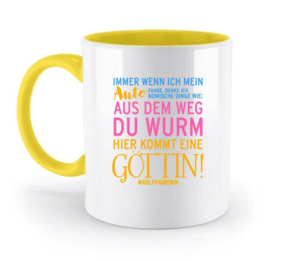 Immer wenn ich Auto • Göttin • zweifarbige Tasse • Exklusivdesign • personalisiert