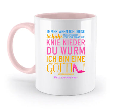 Immer wenn ich Schuhe • 4 Versionen • Göttin • zweifarbige Tasse • Exklusivdesign • personalisiert