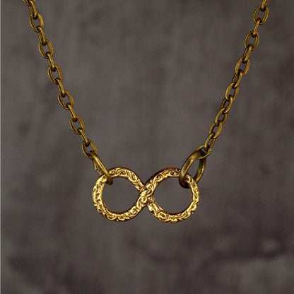 Infinity Kette - Bronze Filigraner Unendlichkeit Ewigkeit Schmuck Vintage Stil Schmuck - VIK-98