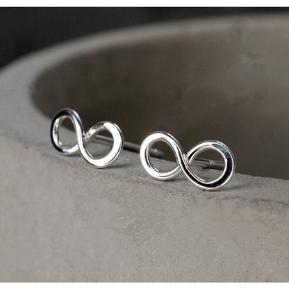 Infinity Mini Ohrstecker - 925 Sterling Silber Minimalistischer Schmuck - OHR925-110