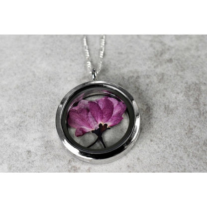 Japanische Kirschblüte Medaillon - 925 Sterling Silber Kette Sakura Kirschblütenanhänger - K925-79