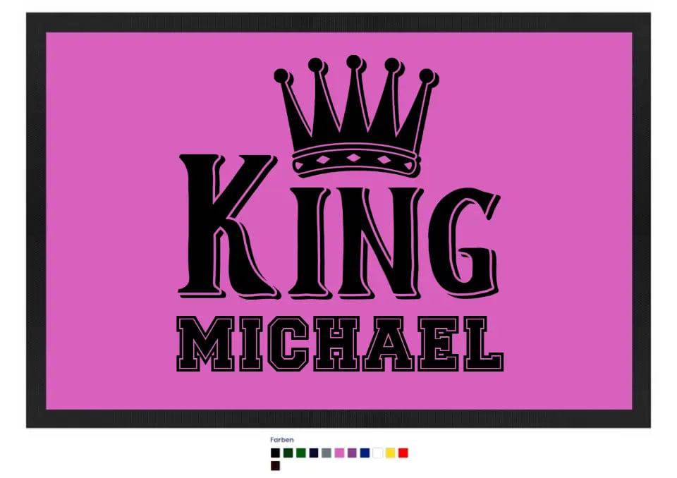 KING + WUNSCHNAME • Fußmatte • Exklusivdesign • personalisiert