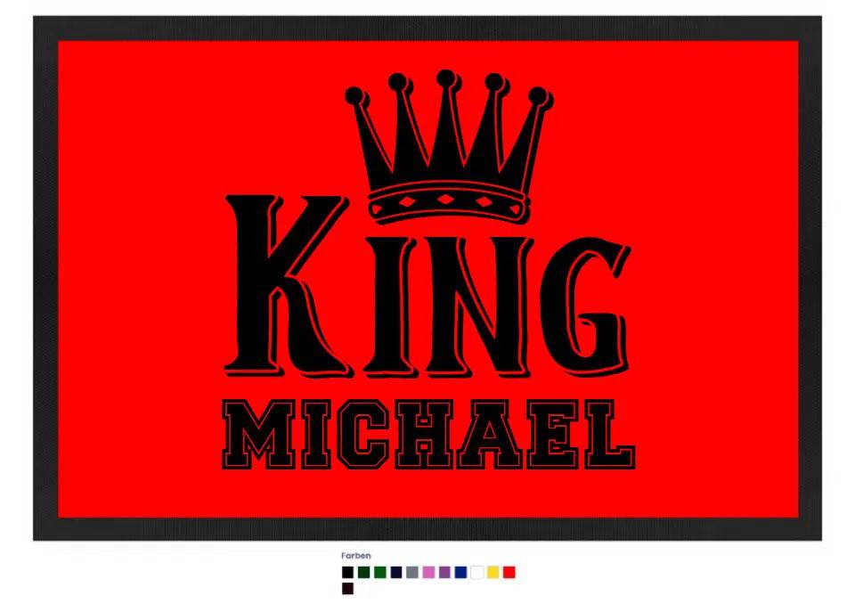 KING + WUNSCHNAME • Fußmatte • Exklusivdesign • personalisiert