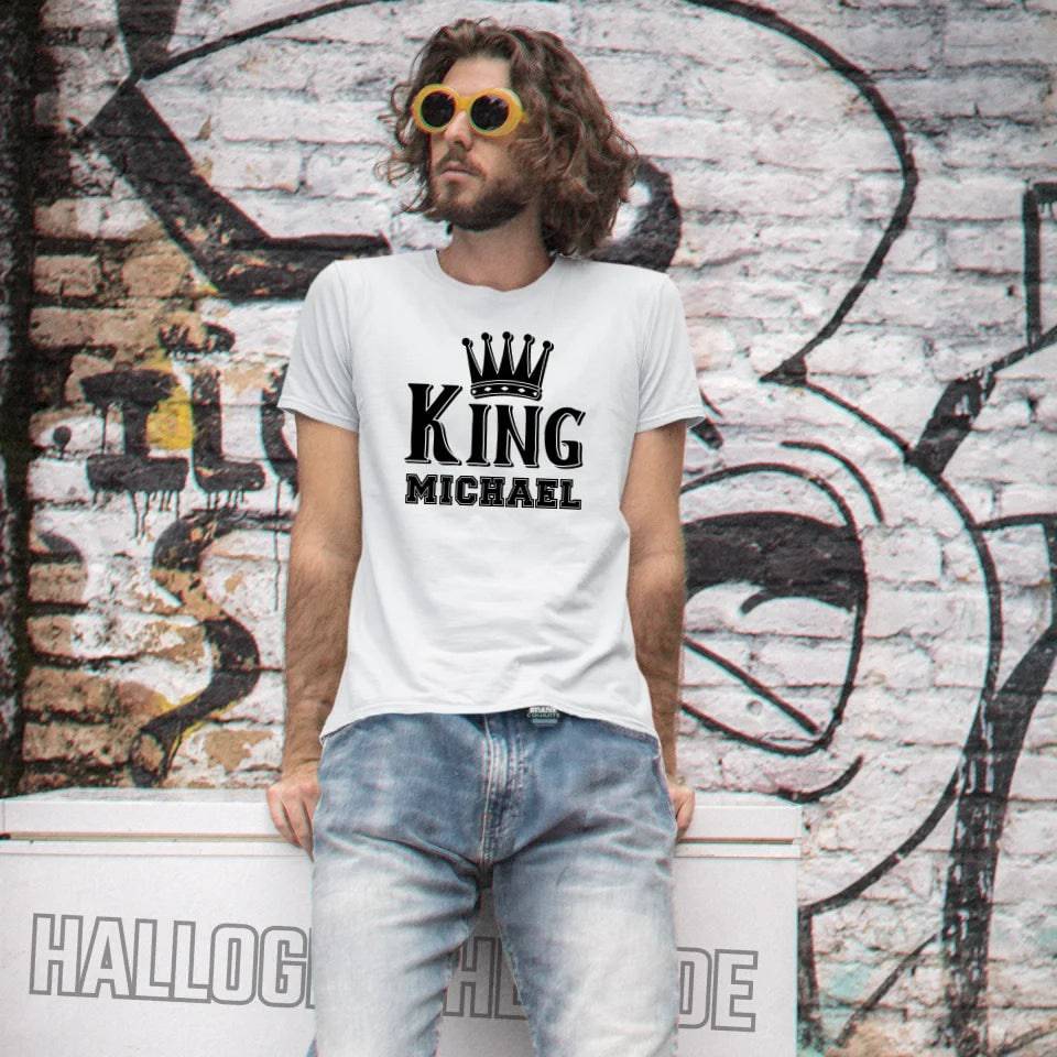 KING + WUNSCHNAME • Unisex Premium T-Shirt XS-5XL aus Bio-Baumwolle für Damen & Herren • Exklusivdesign • personalisiert