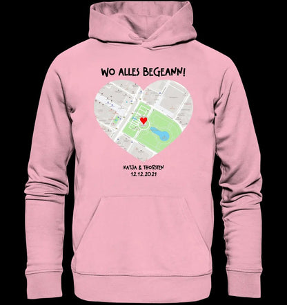 Karten-Generator mit echtem Ort und deinem Text • Karte • Maps • Unisex Premium Hoodie XS-5XL aus Bio-Baumwolle für Damen & Herren • Exklusivdesign • personalisiert