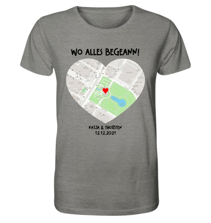 Karten-Generator mit echtem Ort und deinem Text • Karte • Maps • Unisex Premium T-Shirt XS-5XL aus Bio-Baumwolle für Damen & Herren • Exklusivdesign • personalisiert