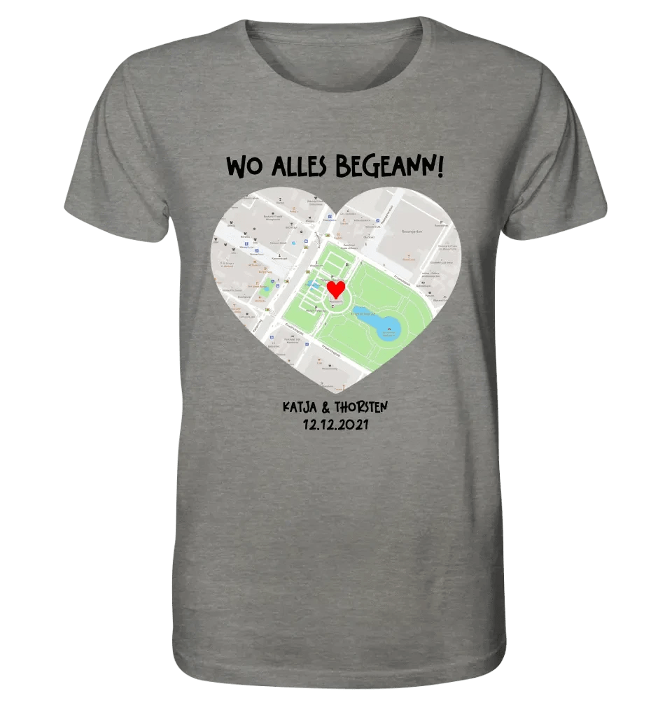 Karten-Generator mit echtem Ort und deinem Text • Karte • Maps • Unisex Premium T-Shirt XS-5XL aus Bio-Baumwolle für Damen & Herren • Exklusivdesign • personalisiert