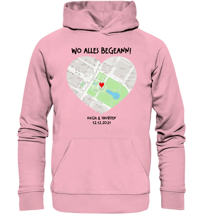 Karten-Generator mit echtem Ort und deinem Text • Karte • Maps • Unisex Premium Hoodie XS-5XL aus Bio-Baumwolle für Damen & Herren • Exklusivdesign • personalisiert