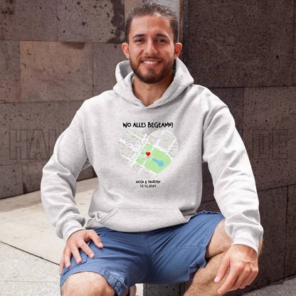 Karten-Generator mit echtem Ort und deinem Text • Karte • Maps • Unisex Premium Hoodie XS-5XL aus Bio-Baumwolle für Damen & Herren • Exklusivdesign • personalisiert