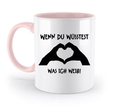 Keine Frage, ich liebe Dich auch! • Hände • personalisierter Text • zweifarbige Tasse 330ml mit farbigem Innendruck spülmaschinengeeignet