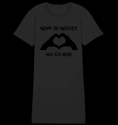 Keine Frage, ich liebe Dich auch! • Hände • personalisierter Text • Ladies Premium T-Shirt Kleid aus Bio-Baumwolle S-2XL • Exklusivdesign • personalisiert