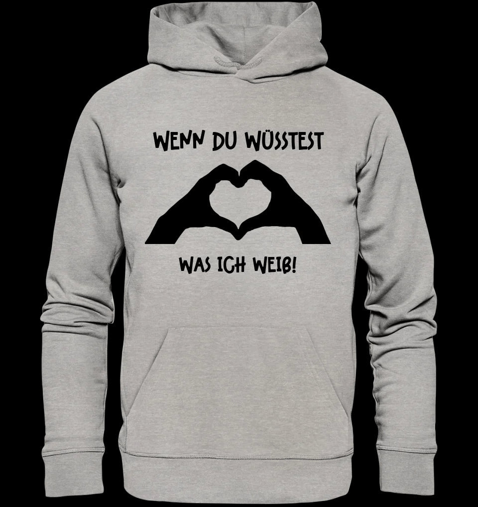 Keine Frage, ich liebe Dich auch! • Hände • personalisierter Text • Unisex Premium Hoodie XS-5XL aus Bio-Baumwolle für Damen & Herren • Exklusivdesign • personalisiert