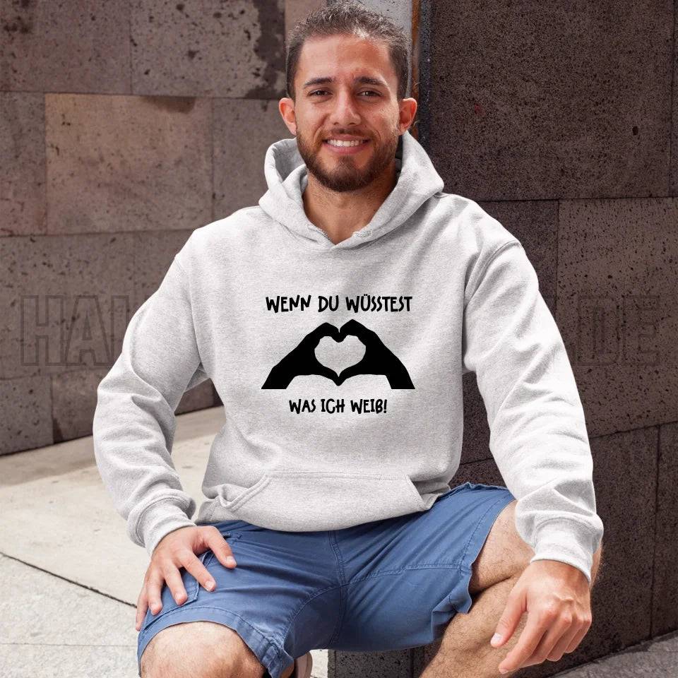 Keine Frage, ich liebe Dich auch! • Hände • personalisierter Text • Unisex Premium Hoodie XS-5XL aus Bio-Baumwolle für Damen & Herren • Exklusivdesign • personalisiert