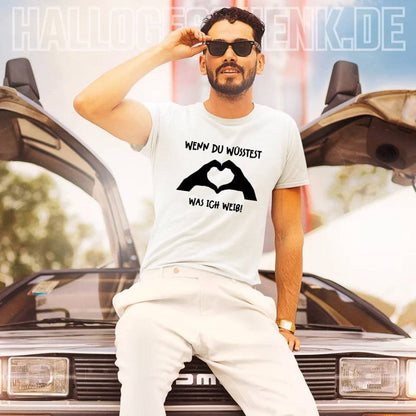 Keine Frage, ich liebe Dich auch! • Hände • personalisierter Text • Unisex Premium T-Shirt XS-5XL aus Bio-Baumwolle für Damen & Herren • Exklusivdesign • personalisiert