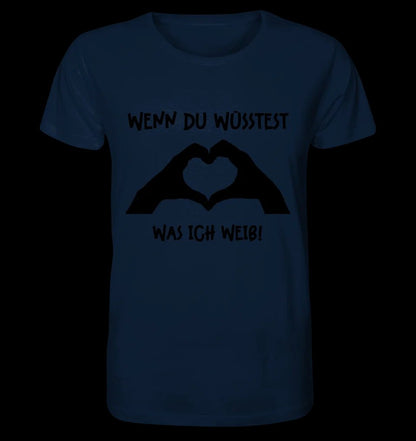 Keine Frage, ich liebe Dich auch! • Hände • personalisierter Text • Unisex Premium T-Shirt XS-5XL aus Bio-Baumwolle für Damen & Herren • Exklusivdesign • personalisiert