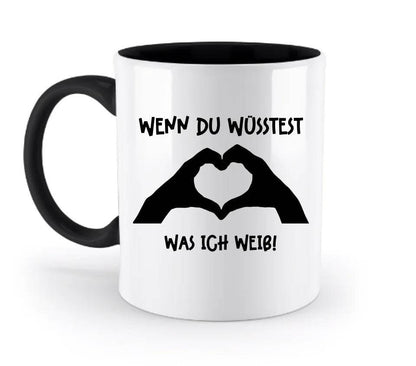 Keine Frage, ich liebe Dich auch! • Hände • personalisierter Text • zweifarbige Tasse 330ml mit farbigem Innendruck spülmaschinengeeignet