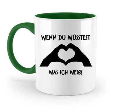 Keine Frage, ich liebe Dich auch! • Hände • personalisierter Text • zweifarbige Tasse 330ml mit farbigem Innendruck spülmaschinengeeignet