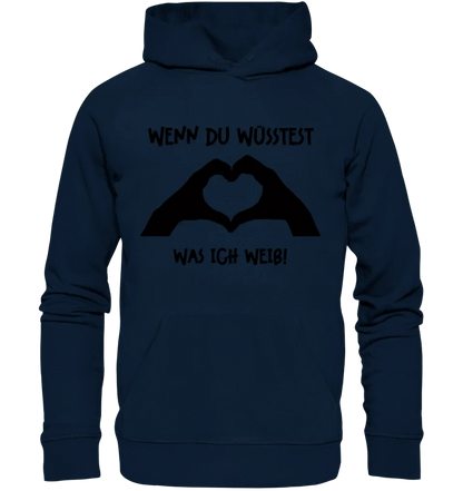 Keine Frage, ich liebe Dich auch! • Hände • personalisierter Text • Unisex Premium Hoodie XS-5XL aus Bio-Baumwolle für Damen & Herren • Exklusivdesign • personalisiert