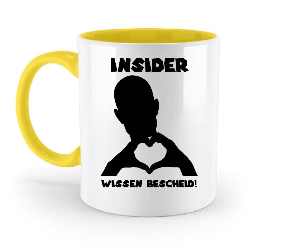 Keine Frage, ich liebe Dich auch! • personalisierter Text • zweifarbige Tasse 330ml mit farbigem Innendruck spülmaschinengeeignet