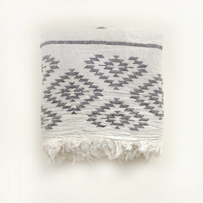 Kilim Gray Handwoven • türkisches Handtuch / Hamamtuch