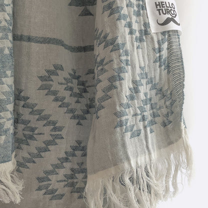 Kilim Pastel Green Handwoven • türkisches Handtuch / Hamamtuch