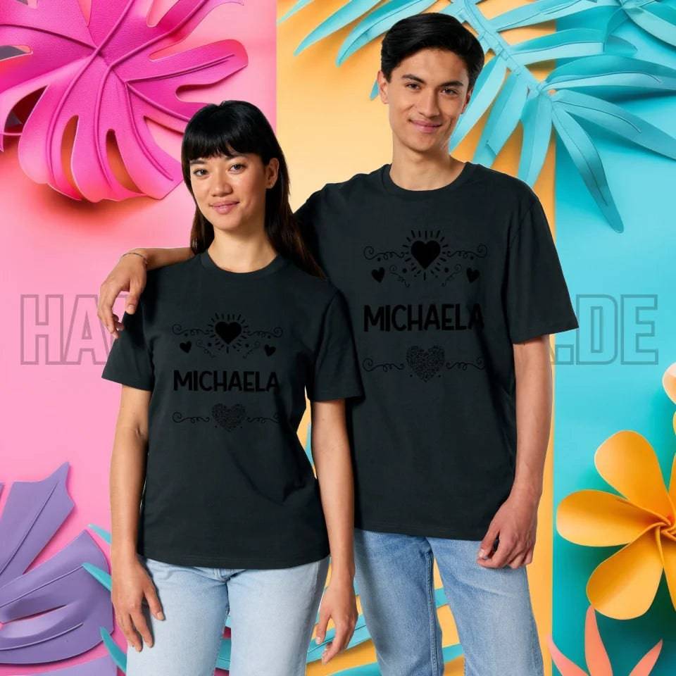 LOVE DESIGN 2 personaliserbar - Unisex Premium T-Shirt XS-5XL aus Bio-Baumwolle für Damen & Herren