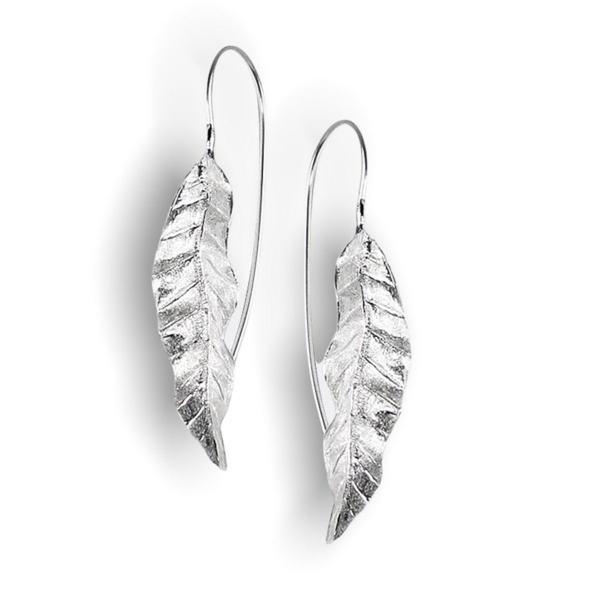 Lange Blätter Ohrringe - 925 Sterling Silber Ohrhänger - Eleganter Naturschmuck - OHR925-122