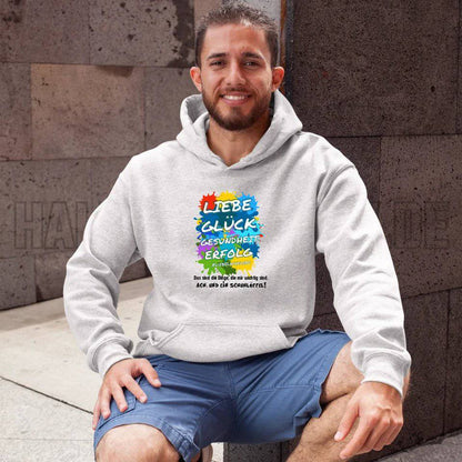 Liebe Glück Gesundheit Erfolg • Unisex Premium Hoodie XS-5XL aus Bio-Baumwolle für Damen & Herren • Exklusivdesign • personalisiert