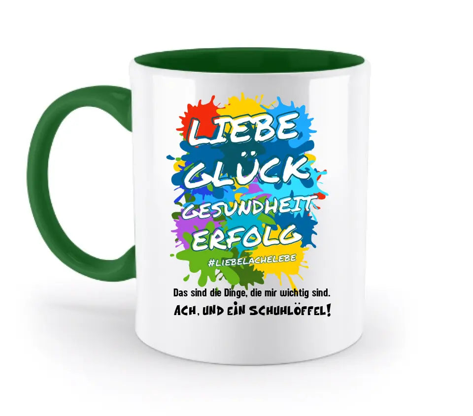 Liebe Glück Gesundheit Erfolg • zweifarbige Tasse • Exklusivdesign • personalisiert