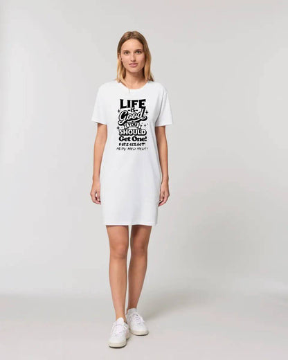 Life is good • 4 Versionen • Ladies Premium T-Shirt Kleid aus Bio-Baumwolle S-2XL • Exklusivdesign • personalisiert