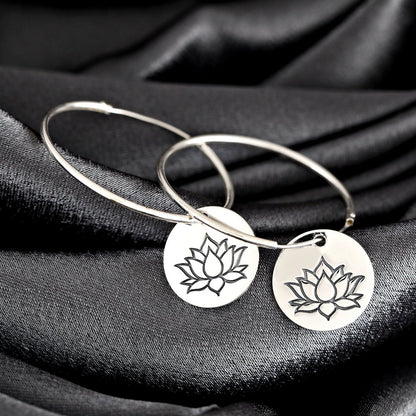 Lotus 925 Sterling Silber Kreolen - OHR925-43