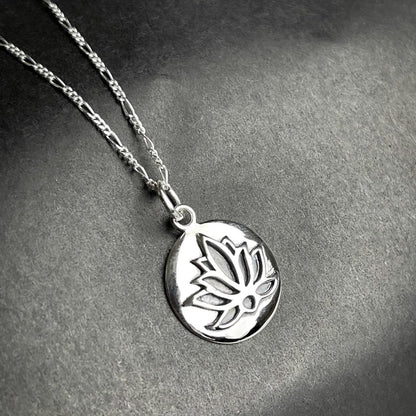 Lotus Anhänger Halskette - 925 Sterling Silber - K925-31