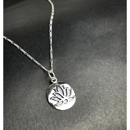 Lotus Anhänger Halskette - 925 Sterling Silber - K925-31