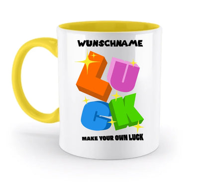 Luck + dein Name • zweifarbige Tasse spülmaschinengeeignet • Exklusivdesign • personalisiert