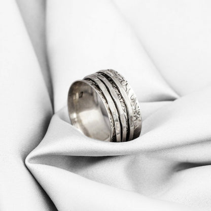 Meditationsring Drehring - 925 Sterling Silber - RG925-18