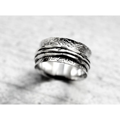 Meditationsring Drehring - 925 Sterling Silber - RG925-18