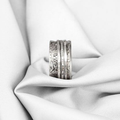 Meditationsring Drehring - 925 Sterling Silber - RG925-18