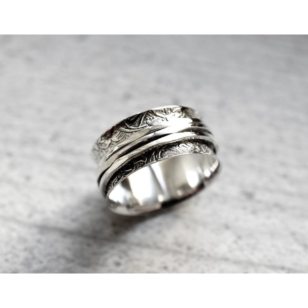 Meditationsring Drehring - 925 Sterling Silber - RG925-18