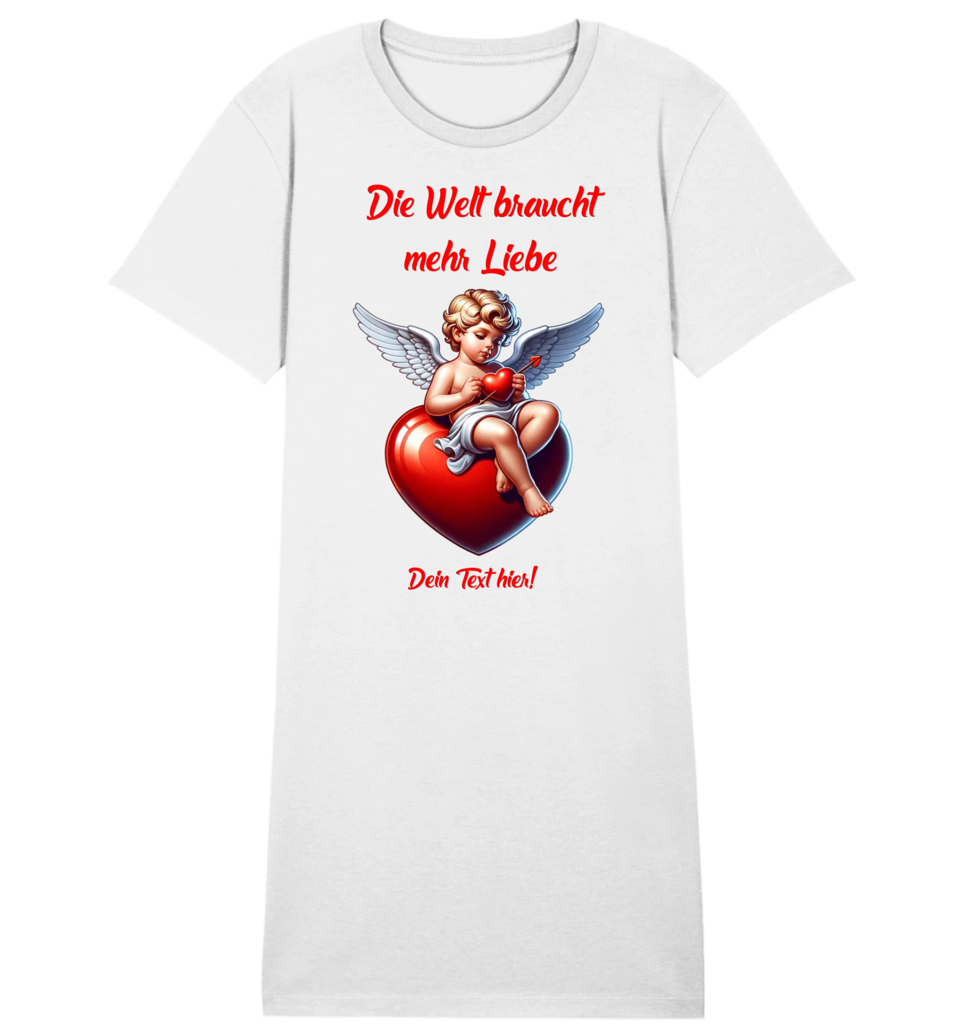 Mehr Liebe • Valentinstag • Ladies Premium T-Shirt Kleid aus Bio-Baumwolle S-2XL • Exklusivdesign • personalisiert