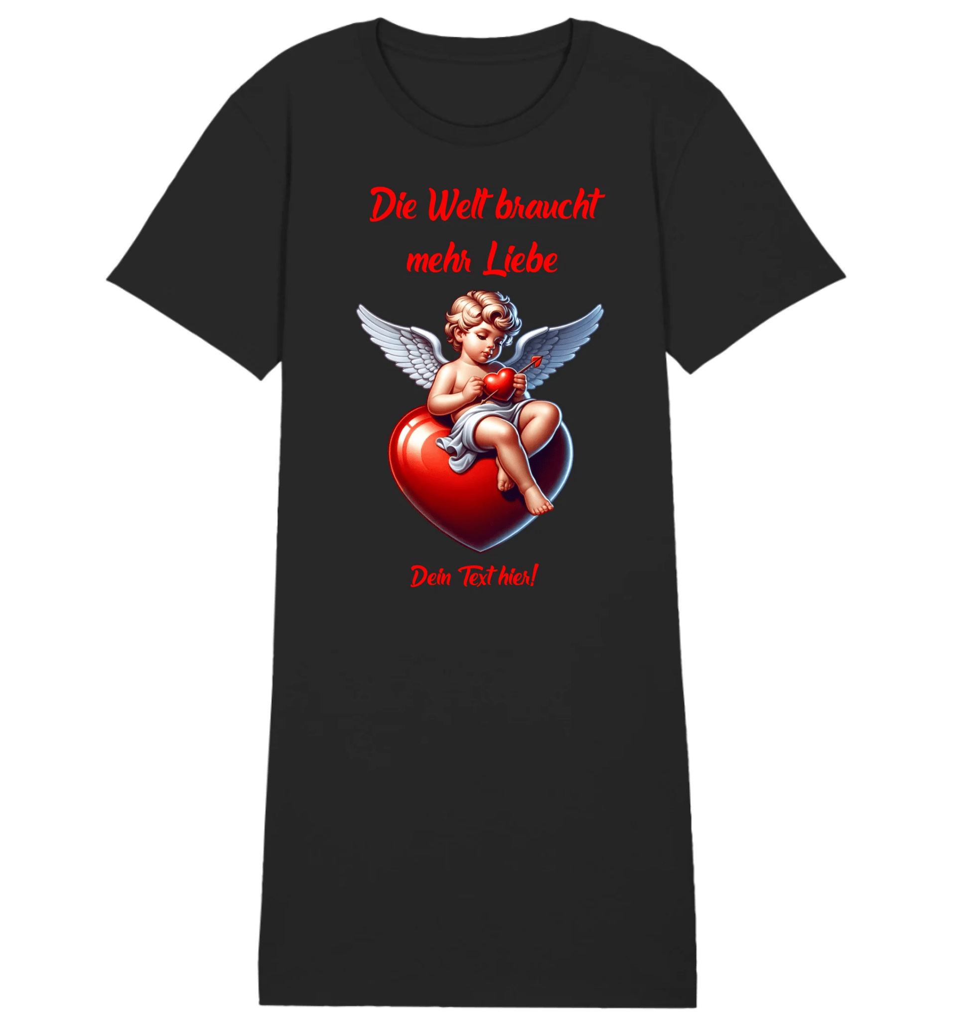 Mehr Liebe • Valentinstag • Ladies Premium T-Shirt Kleid aus Bio-Baumwolle S-2XL • Exklusivdesign • personalisiert