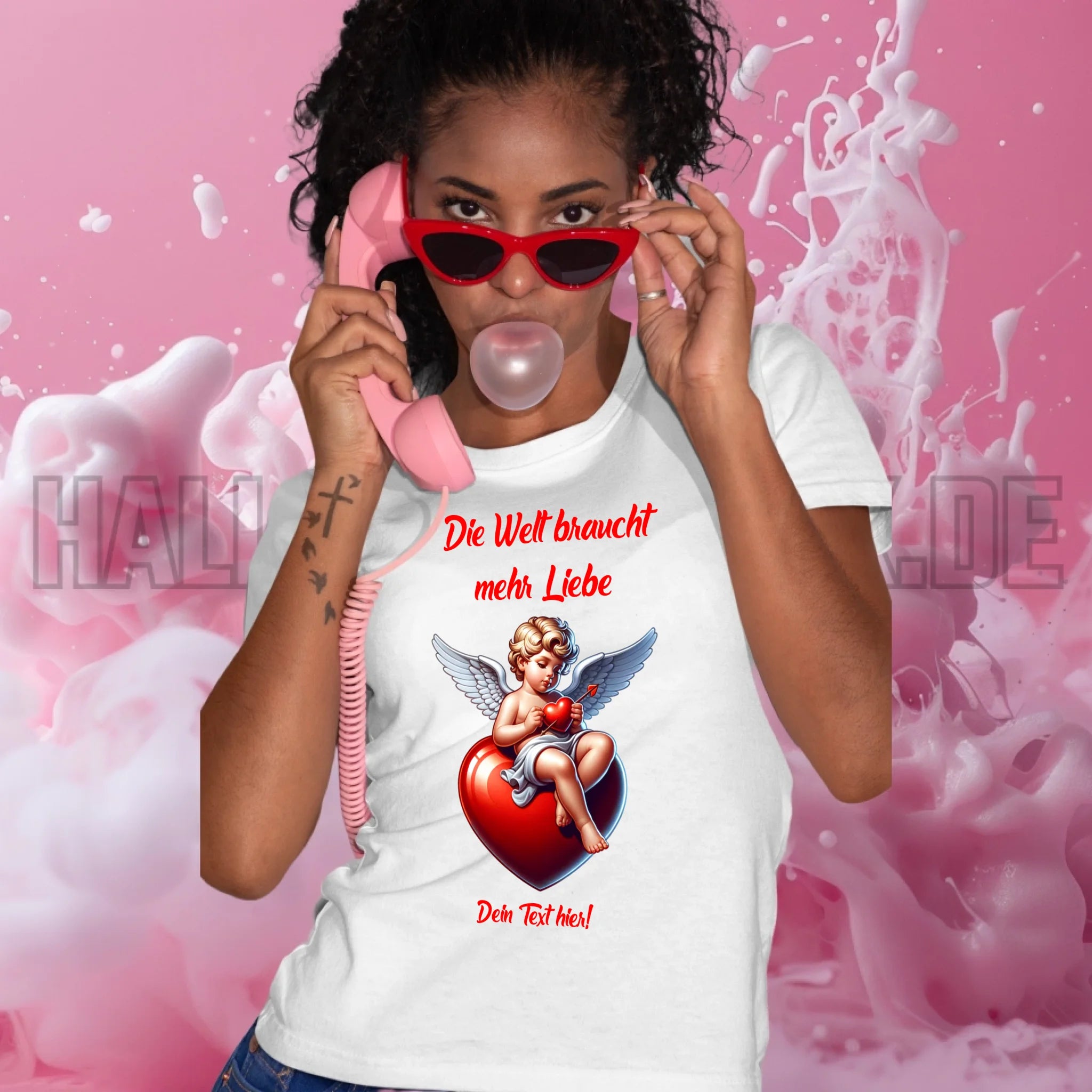 Mehr Liebe • Valentinstag • Ladies Premium T-Shirt XS-2XL aus Bio-Baumwolle für Damen • Exklusivdesign • personalisiert