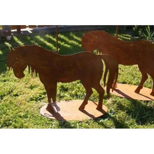 Metall Dekofigur Pferd | Edelrost Gartendeko Vintage Pony