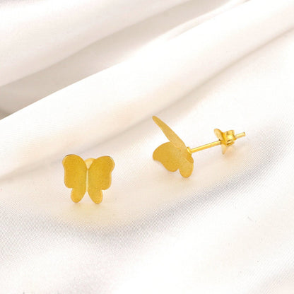 Mini Schmetterlinge Ohrstecker - Minimalistische 925 Sterling Gold Vergoldete Ohrringe - OHR925-99