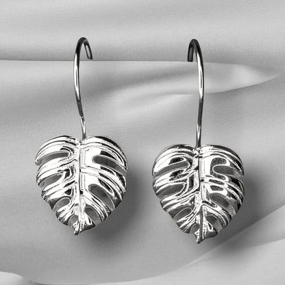 Monstera Blatt Ohrhänger - 925 Sterling Silber Exotische Blätter Ohrringe - OHR925-115