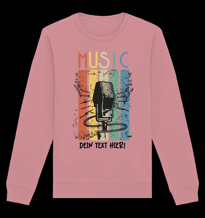 Music • Sing • Mic • Unisex Sweatshirt Bio-Baumwolle in 4 Farben XS-3XL • personalisiert