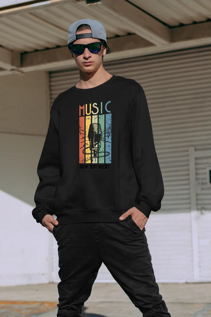 Music • Sing • Mic • Unisex Sweatshirt Bio-Baumwolle in 4 Farben XS-3XL • personalisiert