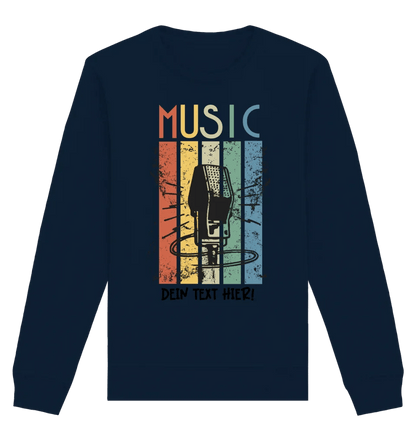 Music • Sing • Mic • Unisex Sweatshirt Bio-Baumwolle in 4 Farben XS-3XL • personalisiert