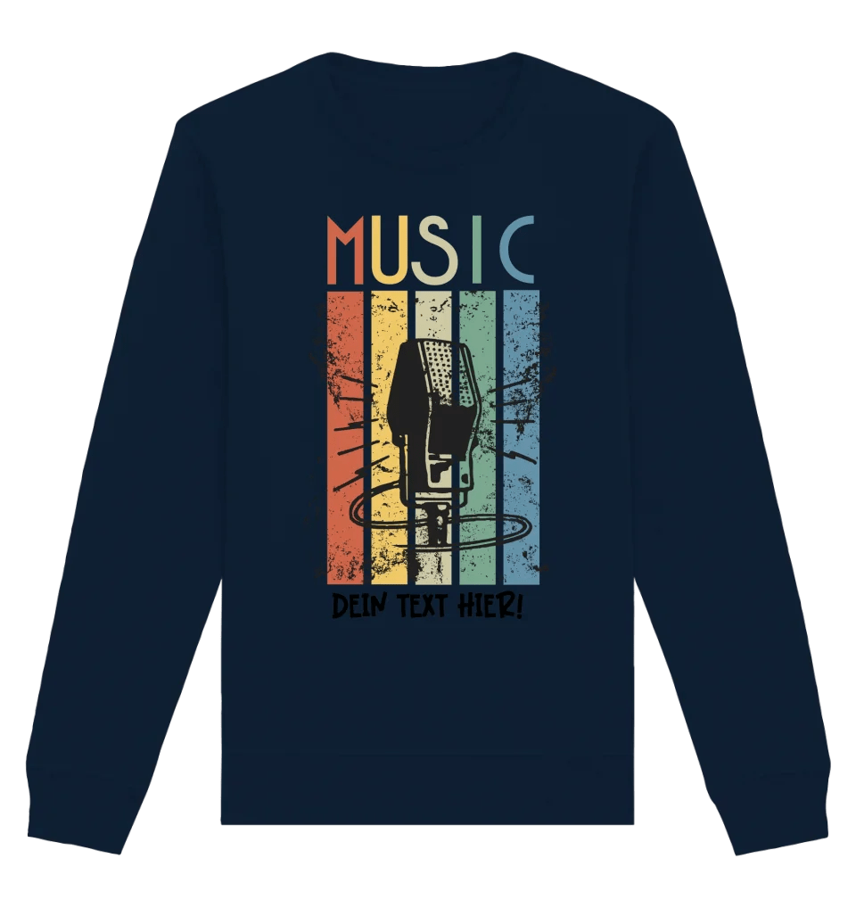 Music • Sing • Mic • Unisex Sweatshirt Bio-Baumwolle in 4 Farben XS-3XL • personalisiert