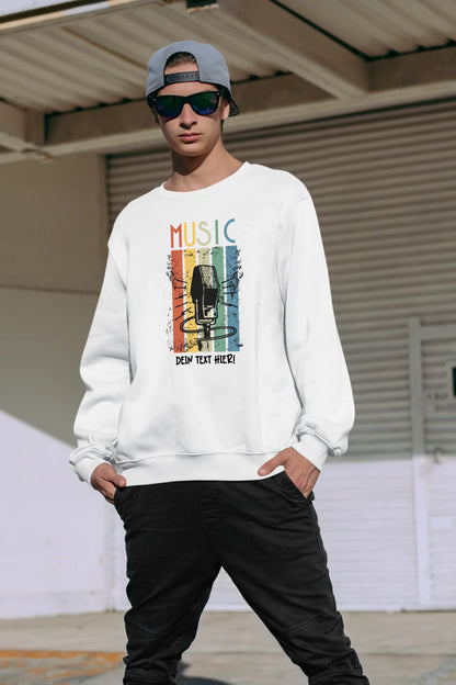 Music • Sing • Mic • Unisex Sweatshirt Bio-Baumwolle in 4 Farben XS-3XL • personalisiert