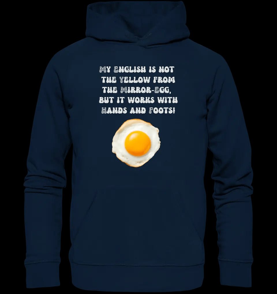 My English & the egg • Unisex Premium Hoodie XS-5XL aus Bio-Baumwolle für Damen & Herren • Exklusivdesign • personalisiert